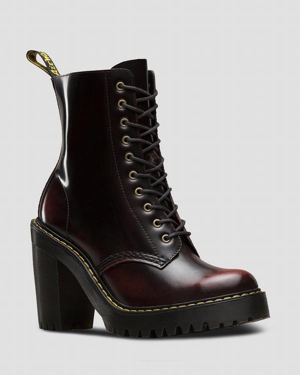 Dr Martens Dámské Boty Na Vysokém Podpatku Kendra Arcadia Červené, CZ-916527